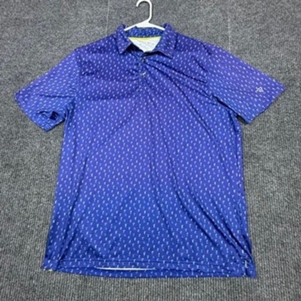 Maelreg Golf Mens Cocktail Print Performance Polo Shirt XL